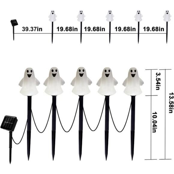 Halloween Ghost Stake Lighted 3D Ghost Outdoor Waterproof for Garden - Picture 2 of 6